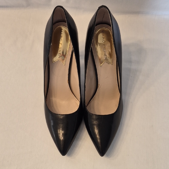 Marc Fisher Shoes - Marc Fisher Black Leather Pointed-Toe Pumps